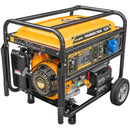 Generator curent AgroPro THUNDER 7500 putere 7.5kW 230V monofazat benzina rezervor 25 L pornire electrica telecomanda AVR permite automatizare ATS sistem transport cu roti si manere