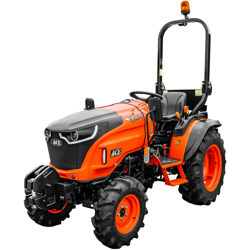 Tractor ACE VEER 3000 4WD motor Mitsubishi 25 CP diesel rezervor 25 L 9+3 viteze tractiune 4x4 servo directie anvelope profil agricol 6.00-12" & 8.3x20"