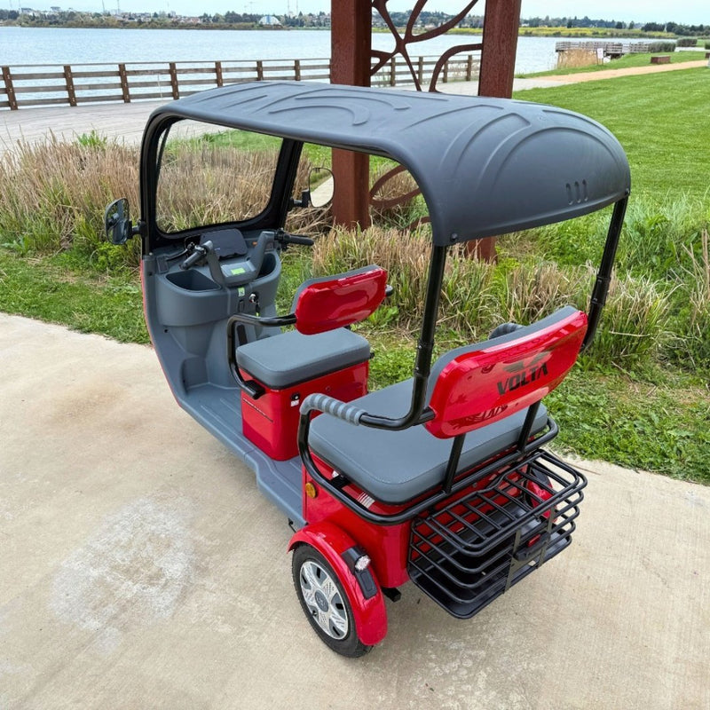 Tricicleta electrica Voltarom VM5 putere 1000W  72V 20Ah viteza 25Km/h cu cabina fara permis-Rosu