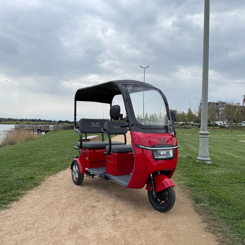 Tricicleta electrica Voltarom VM5 putere 1000W  72V 20Ah viteza 25Km/h cu cabina fara permis-Rosu