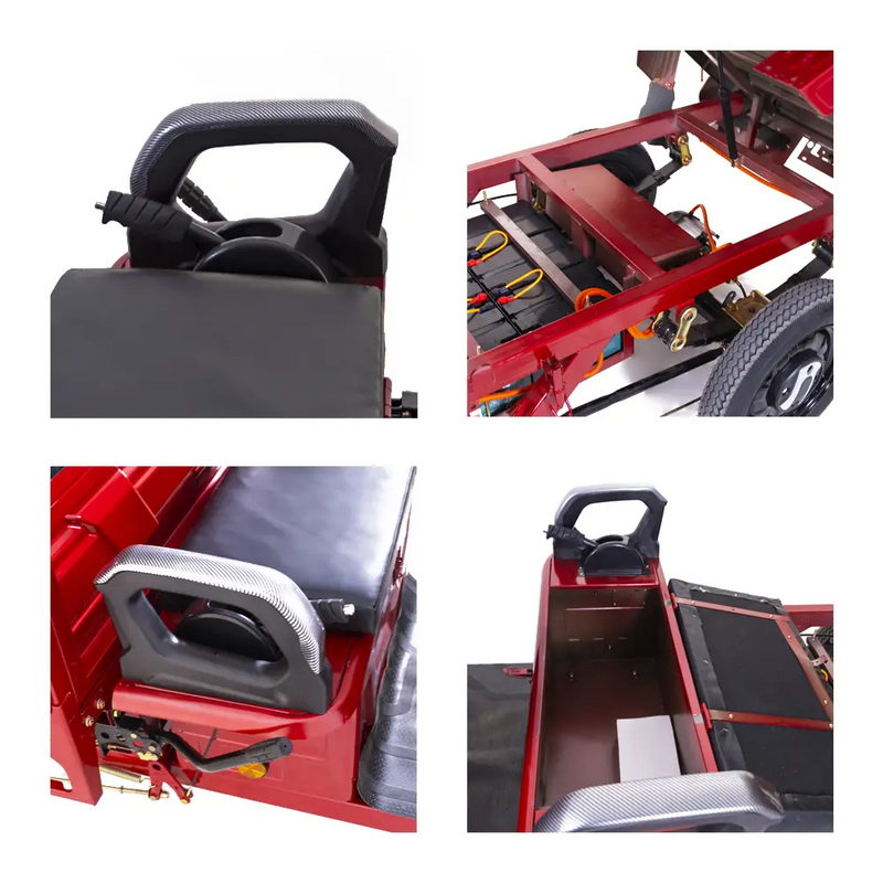 Tricicleta electrica Rotakt Guliver putere 2000W viteza 25 km/h autonomie 68 km baterie Plumb-Acid 72V/58Ah greutate admisa 617kg fara permis - gri