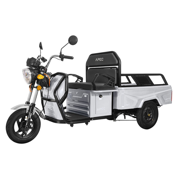 Tricicleta electrica Voltarom APT4 putere 1000 W viteza 25 km/h autonomie 41 km fara permis culoare alb