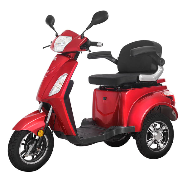 Tricicleta electrica Voltarom VM4 putere 1000 W 22 AH 60V viteza 25 km/h autonomie 50 km fara permis culoare rosu