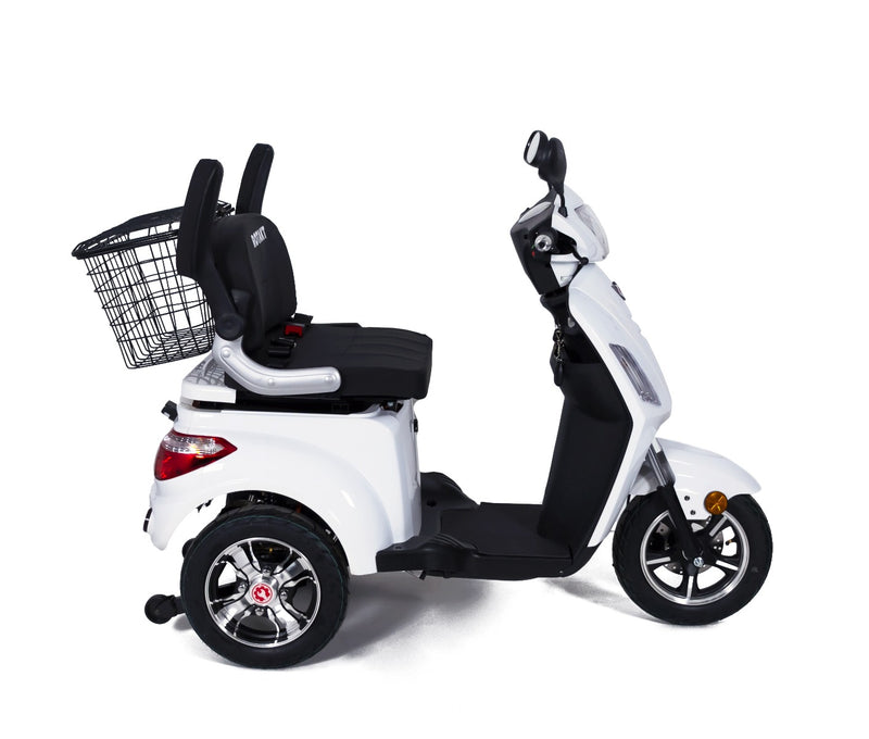 Tricicleta electrica Rotakt Voyager putere 1000W viteza 25 km/h autonomie 49 km acumulatori 60V/20Ah greutate admisa 199kg fara permis