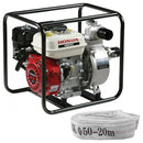 Motopompa ape semi-incarcate HONDA WB 20 XT motor GX120 putere 3.5 CP debit 36 mc/h + Furtun refulare tip pompieri 2" fara racorduri