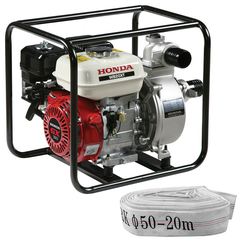 Motopompa ape semi-incarcate HONDA WB 20 XT motor GX120 putere 3.5 CP debit 36 mc/h + Furtun refulare tip pompieri 2" fara racorduri