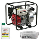 Motopompa ape semi-incarcate HONDA WB 20 XT motor GX120 putere 3.5 CP debit 36 mc/h + Furtun refulare tip pompieri 2" fara racorduri + 0.6l ulei motor Honda