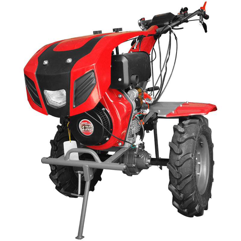 Motocultor Weima cu Diferential WM1100BE-6 Motor 12 CP Diesel 6 viteze Latime lucru 140 cm Pornire electrica roti metal plug arat rarita reglabila plug cartofi 5l ulei
