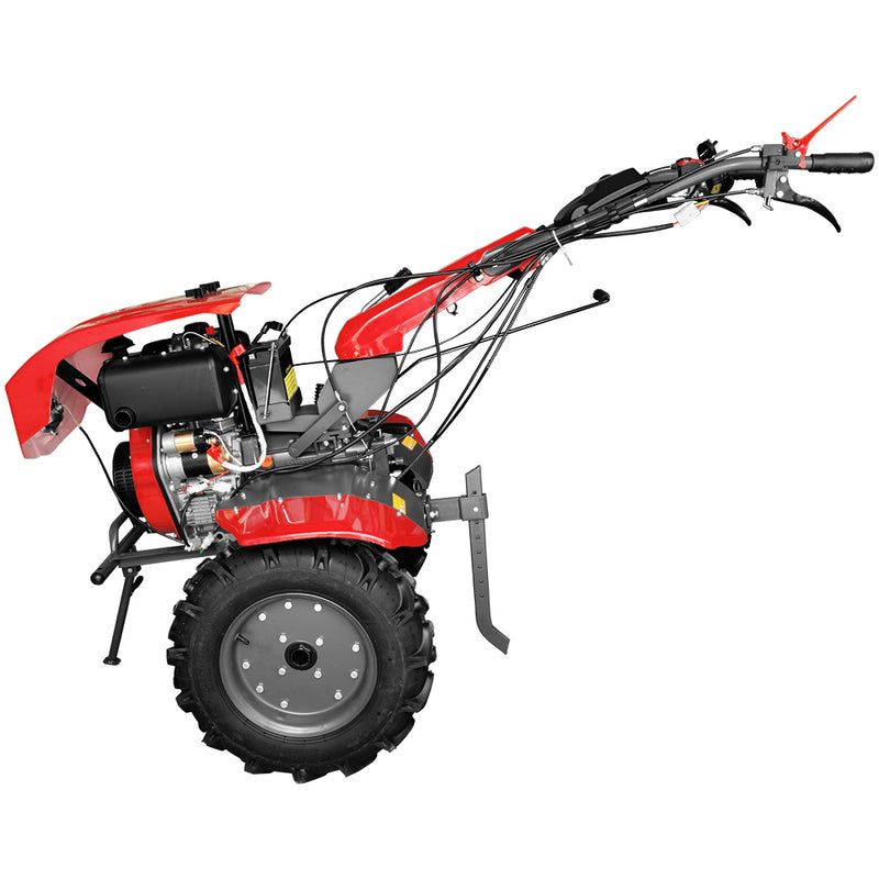 Motocultor Weima cu Diferential WM1100BE-6 Motor 12 CP Diesel 6 viteze Latime lucru 140 cm Pornire electrica roti metal freza tractata 5l ulei