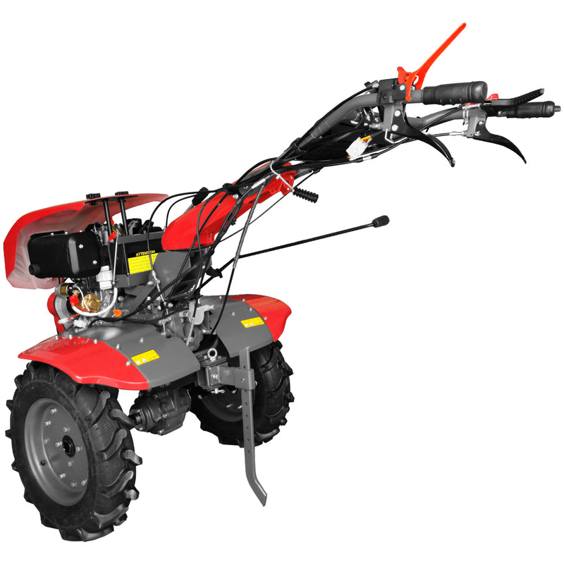 Motocultor Weima cu Diferential WM1100BE-6 Motor 12 CP Diesel 6 viteze Latime lucru 140 cm Pornire electrica roti metal plug arat rarita reglabila plug cartofi cultivator plug reversibil remorca 5l ulei