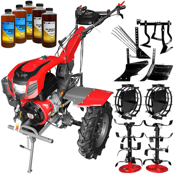 Motocultor Weima cu Diferential WM1100F-6 Motor 16 CP Benzina 6 viteze Latime lucru 110 cm roti metal plug arat rarita reglabila plug cartofi cultivator 5l ulei