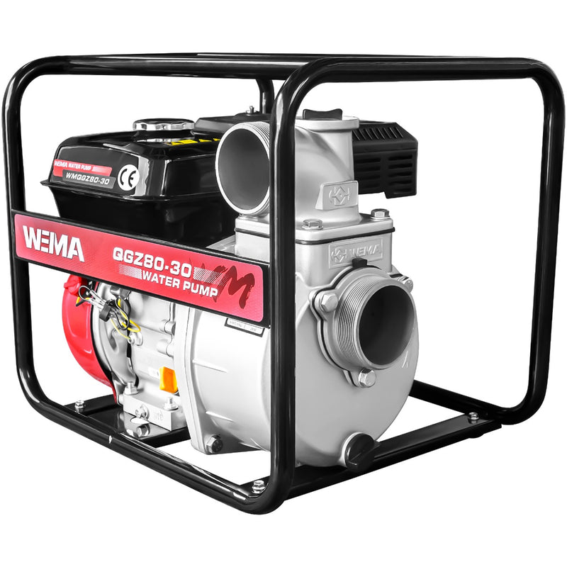 Motopompa apa curata Weima WMQGZ80-30 3" motor 6.5 CP 196 cmc 4 timpi benzina debit 60 mc/h refulare 30 m absorbtie 5 m