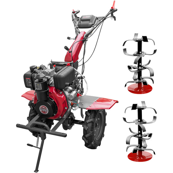 Motocultor Weima WM1100AE-6 pornire electrica motor 7 CP diesel 6 viteze latime lucru 110 cm freze roti cauciuc 4.00-10 reductor usor/greu