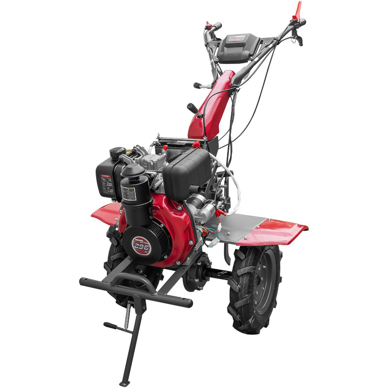 Motocultor Weima WM1100AE-6 pornire electrica motor 7 CP diesel 6 viteze latime lucru 110 cm freze roti cauciuc 4.00-10 reductor usor/greu roti metal plug arat rarita reglabila plug cartofi 5l ulei