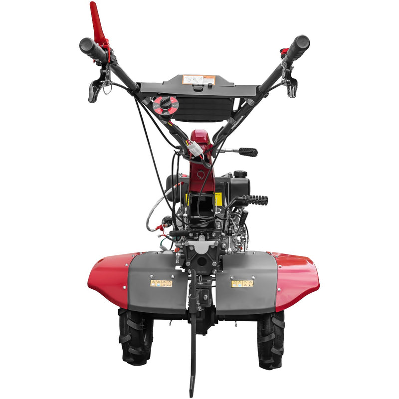 Motocultor Weima WM1100AE-6 pornire electrica motor 7 CP diesel 6 viteze latime lucru 110 cm freze roti cauciuc 4.00-10 reductor usor/greu roti metal plug arat rarita reglabila plug cartofi 5l ulei