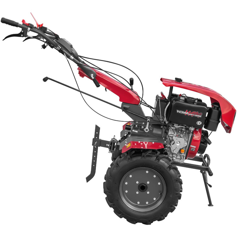 Motocultor Weima WM1100BE pornire electrica motor 10 CP diesel 2+1 viteze latime lucru 135 cm freze roti cauciuc 5.00-12" 5l ulei