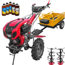 Motocultor Weima WM1100BE pornire electrica motor 10 CP diesel 2+1 viteze latime lucru 135 cm freze roti cauciuc 5.00-12" roti metal remorca 5l ulei