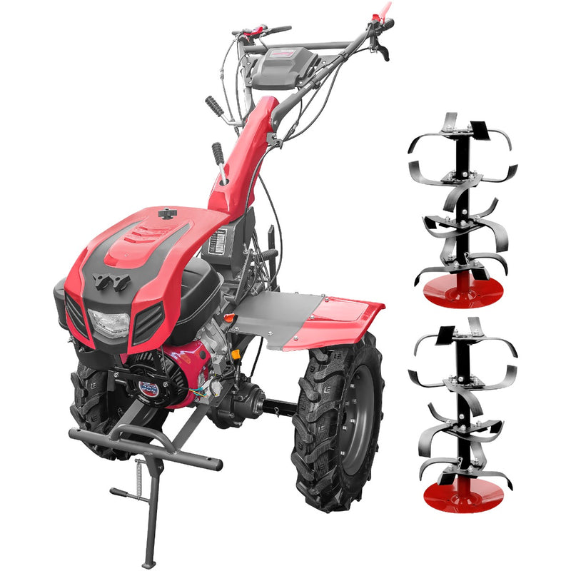 Motocultor Weima WM 1100D-6 cu diferential motor 9.5 CP 6 viteze latime lucru 110 cm freze roti cauciuc 5x12 reductor usor/greu capota cu far roti metal freza tractata 5l ulei