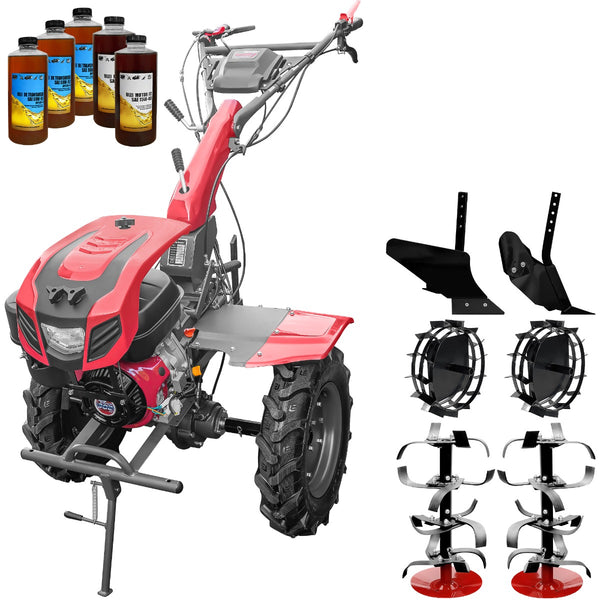 Motocultor Weima WM 1100D-6 cu diferential motor 9.5 CP 6 viteze latime lucru 110 cm freze roti cauciuc 5x12 reductor usor/greu capota cu far roti metal plug arat rarita reglabila 5l ulei
