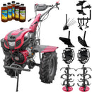 Motocultor Weima WM1100F-6 motor 18 CP benzina 4+2 viteze latime lucru 110 cm freze roti cauciuc 6.50-12" capota cu far ghidon reglabil roti metal plug arat rarita reglabila plug cartofi cultivator plug reversibil 5l ulei