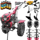 Motocultor Weima WM1100F-6 motor 18 CP benzina 4+2 viteze latime lucru 110 cm freze roti cauciuc 6.50-12" capota cu far ghidon reglabil roti metal plug arat rarita reglabila plug cartofi cultivator plug reversibil remorca 5l ulei