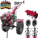 Motocultor Weima WM1100F-6 motor 18 CP benzina 4+2 viteze latime lucru 110 cm freze roti cauciuc 6.50-12" capota cu far ghidon reglabil roti metal freza tractata 5l ulei