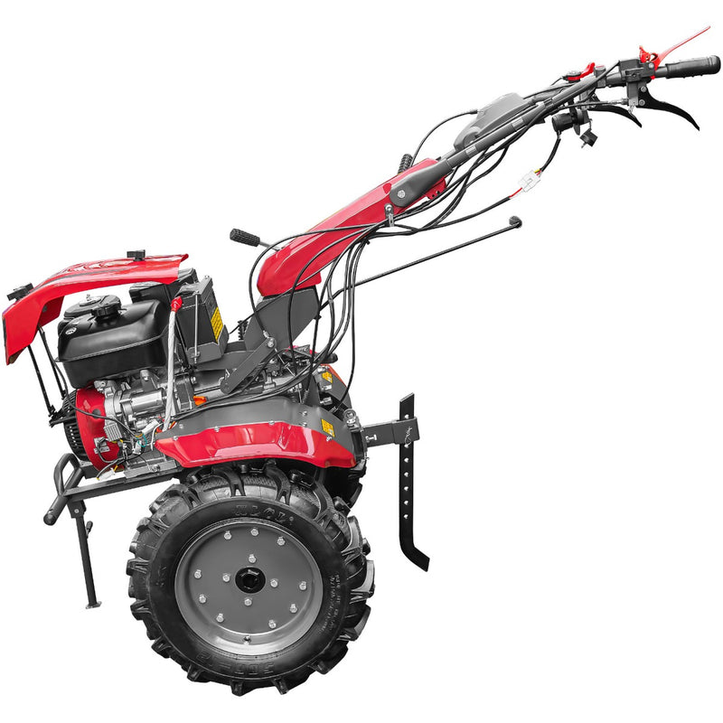 Motocultor Weima WM1100FE-6 cu diferential pornire electrica motor 16 CP benzina 6 viteze latime lucru 110 cm reductor usor/greu roti metal plug arat rarita reglabila plug cartofi cultivator plug reversibil remorca 5l ulei