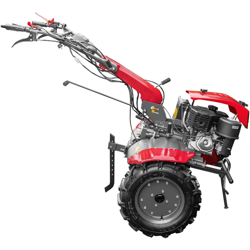 Motocultor Weima WM1100FE-6 cu diferential pornire electrica motor 16 CP benzina 6 viteze latime lucru 110 cm reductor usor/greu roti metal freza tractata 5l ulei