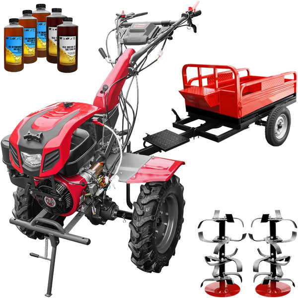 Motocultor Weima WM1100FE-6 cu diferential pornire electrica motor 16 CP benzina 6 viteze latime lucru 110 cm reductor usor/greu remorca 5l ulei