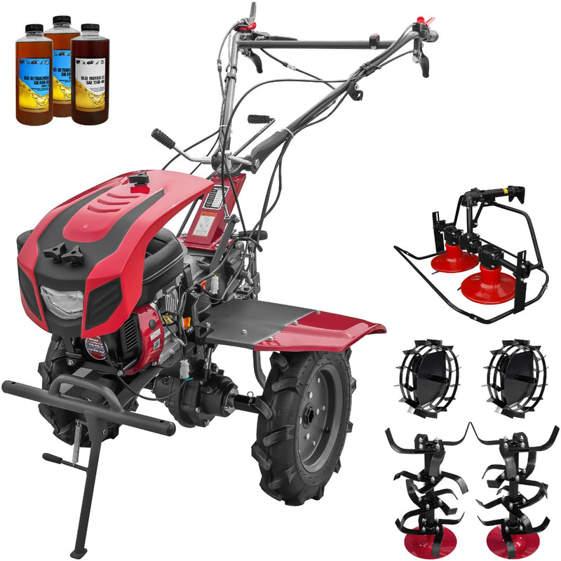 Motocultor cu diferential Weima WM1100C-6 motor 7 CP 6 viteze latime lucru 110 cm freze roti cauciuc reductor usor/greu capota cu far roti metal cositoare tambur rotativ 4l ulei