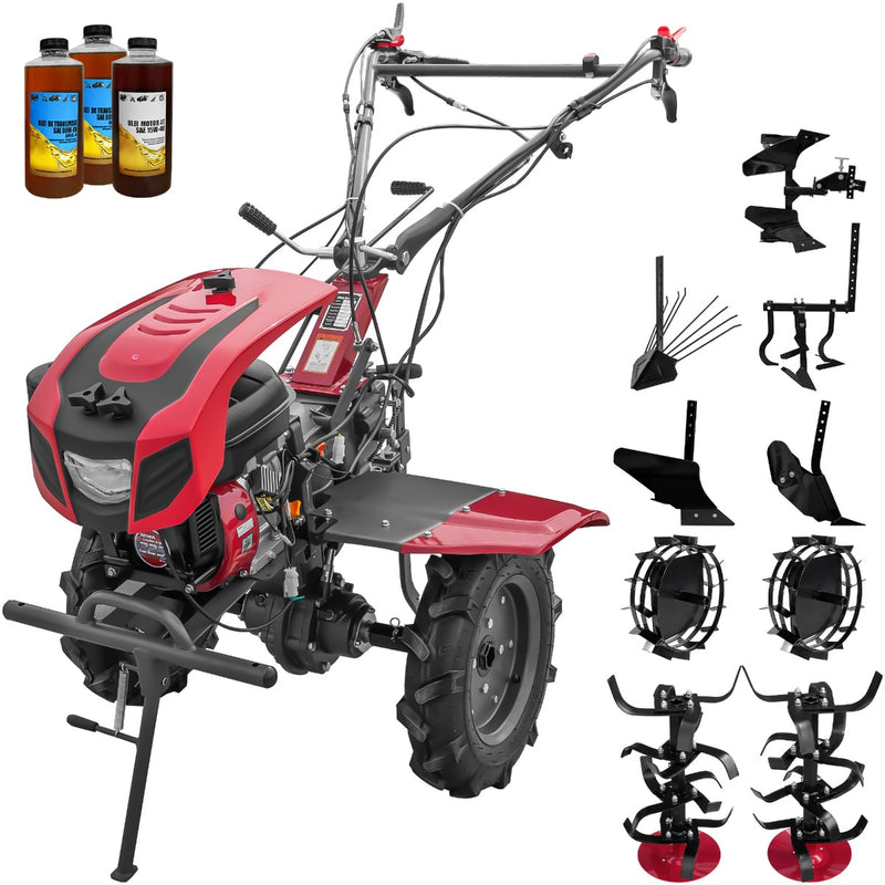 Motocultor cu diferential Weima WM1100C-6 motor 7 CP 6 viteze latime lucru 110 cm freze roti cauciuc reductor usor/greu capota cu far roti metal plug arat rarita reglabila plug cartofi cultivator plug reversibil 4l ulei