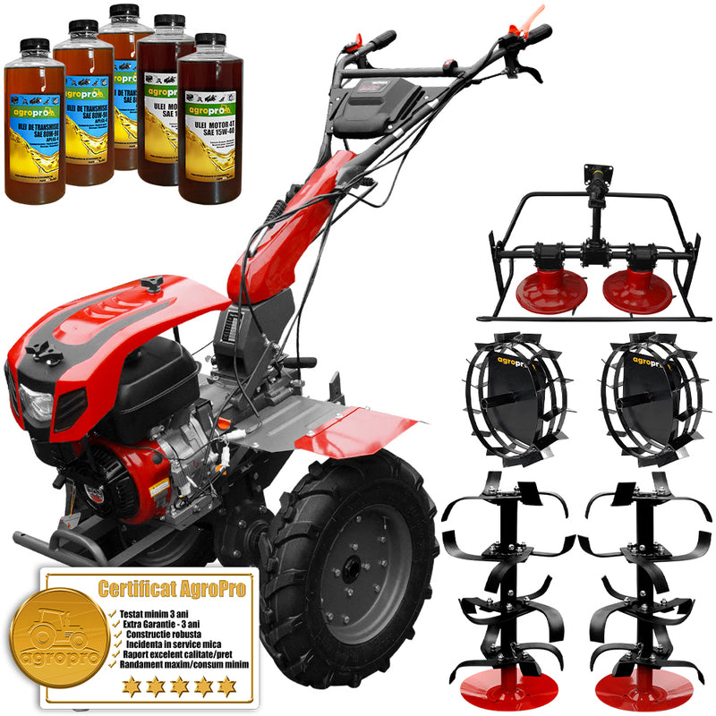 Motocultor Weima WM 1100D-6 motor 9.5 CP 6 viteze latime lucru 80-110 cm freze roti cauciuc 500x12 reductor usor/greu roti metal cositoare tambur rotativ 88 cm 5l ulei AgroPro