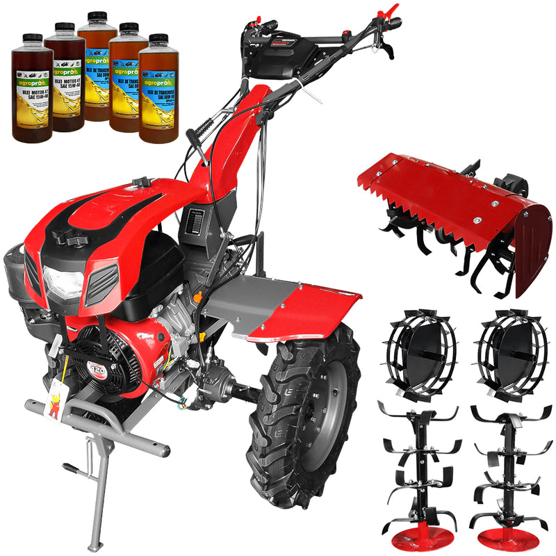 Motocultor Weima cu Diferential WM1100F-6 Motor 16 CP Benzina 6 viteze Latime lucru 110 cm roti metal freza tractata 5l ulei