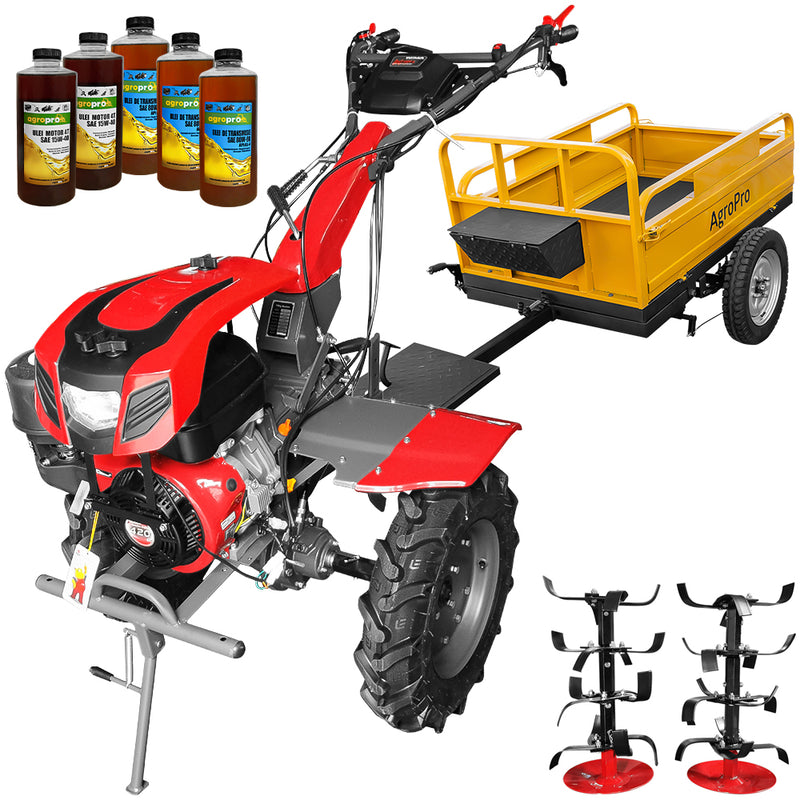 Motocultor Weima cu Diferential WM1100F-6 Motor 16 CP Benzina 6 viteze Latime lucru 110 cm remorca 5l ulei