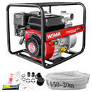 Motopompa apa curata Weima WMQGZ50-30 2" motor 6.5 CP 196 cmc 4 timpi benzina debit 32 mc/h refulare 30 m absorbtie 7 m + Furtun refulare tip pompieri 2" fara racorduri