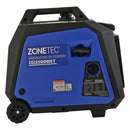 Generator de curent tip inverter Zonetec ZGI2500WET monofazat 2.5 kW roti si maner pliabil pentru transport pornire electrica
