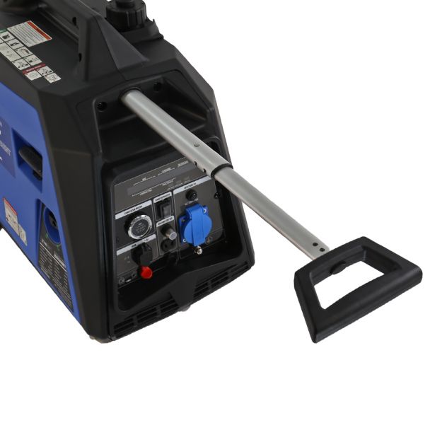 Generator de curent tip inverter Zonetec ZGI3500WET monofazat 3.5 kW roti si maner pliabil pentru transport pornire electrica