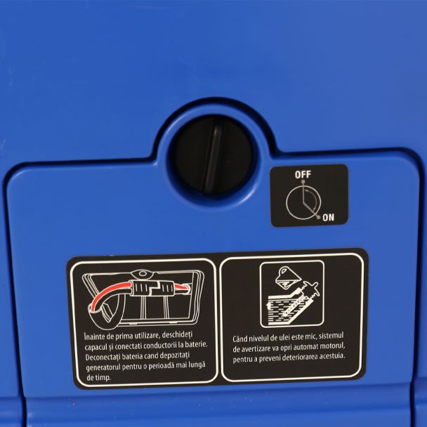 Generator de curent tip inverter Zonetec ZGI5500WET monofazat 5.5 kW roti si maner pliabil pentru transport pornire electrica