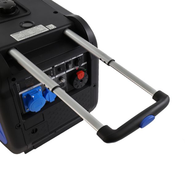 Generator de curent tip inverter Zonetec ZGI5500WET monofazat 5.5 kW roti si maner pliabil pentru transport pornire electrica