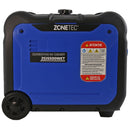 Generator de curent tip inverter Zonetec ZGI5500WET monofazat 5.5 kW roti si maner pliabil pentru transport pornire electrica