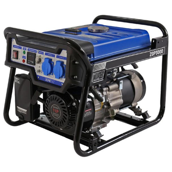 Generator de curent pe benzina Zonetec ZGP3000 portabil monofazat 3 kVA bobinaj alternator cupru