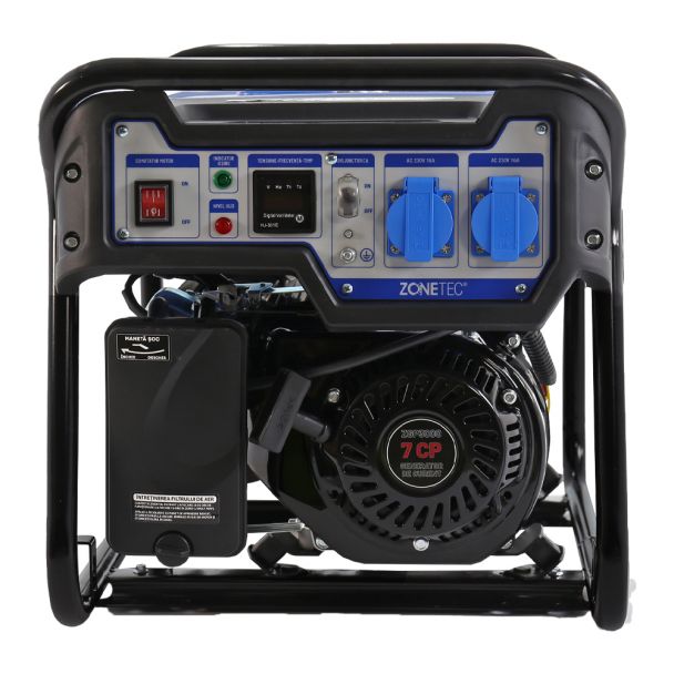 Generator de curent pe benzina Zonetec ZGP3000 portabil monofazat 3 kVA bobinaj alternator cupru