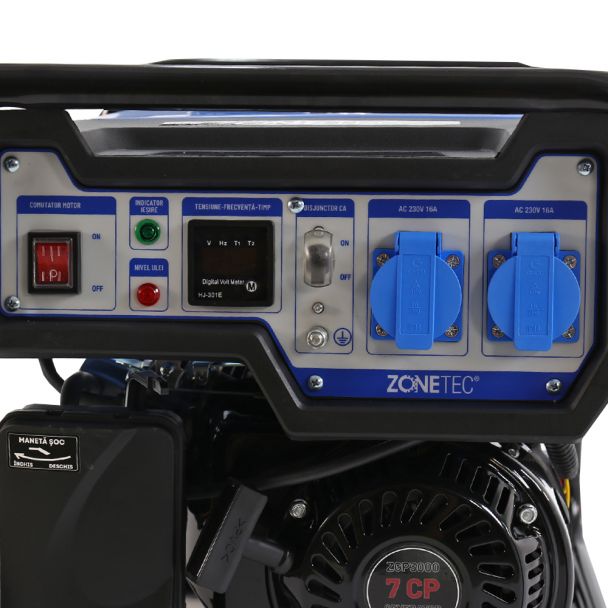 Generator de curent pe benzina Zonetec ZGP3000 portabil monofazat 3 kVA bobinaj alternator cupru
