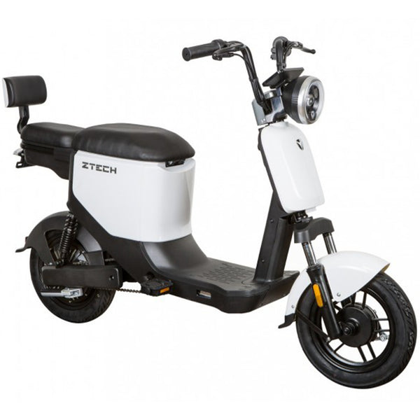 Scuter electric Ztech ZT-05-A U3 EEC autonomie 40 Km viteza maxima 25 km/h putere 350W acumulator 12Ah/48V nu necesita permis-Alb