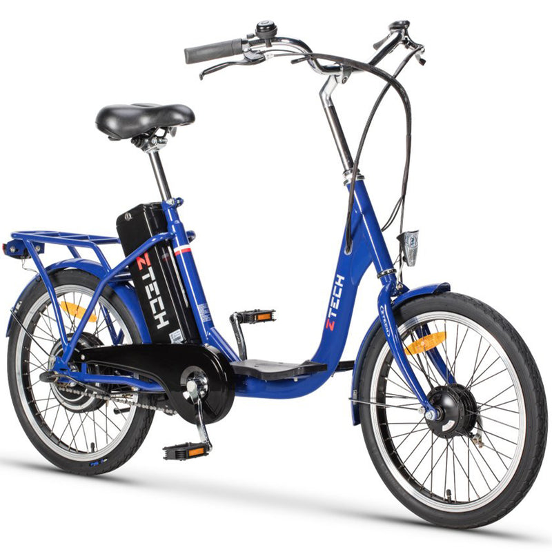Bicicleta electrica Ztech ZT-07 CAMP 2.0 autonomie 33 Km viteza maxima 25 km/h putere 250W acumulator 9Ah/36V nu necesita permis-Albastru