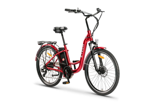 Bicicleta electrica Ztech ZT-13-A RETRO 2.0 autonomie 33 Km viteza maxima 25 km/h putere 250W acumulator 10Ah/36V nu necesita permis-Rosu