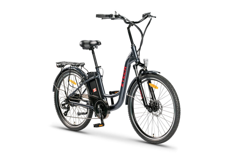 Bicicleta electrica Ztech ZT-13-A RETRO 2.0 autonomie 33 Km viteza maxima 25 km/h putere 250W acumulator 10Ah/36V nu necesita permis-Rosu