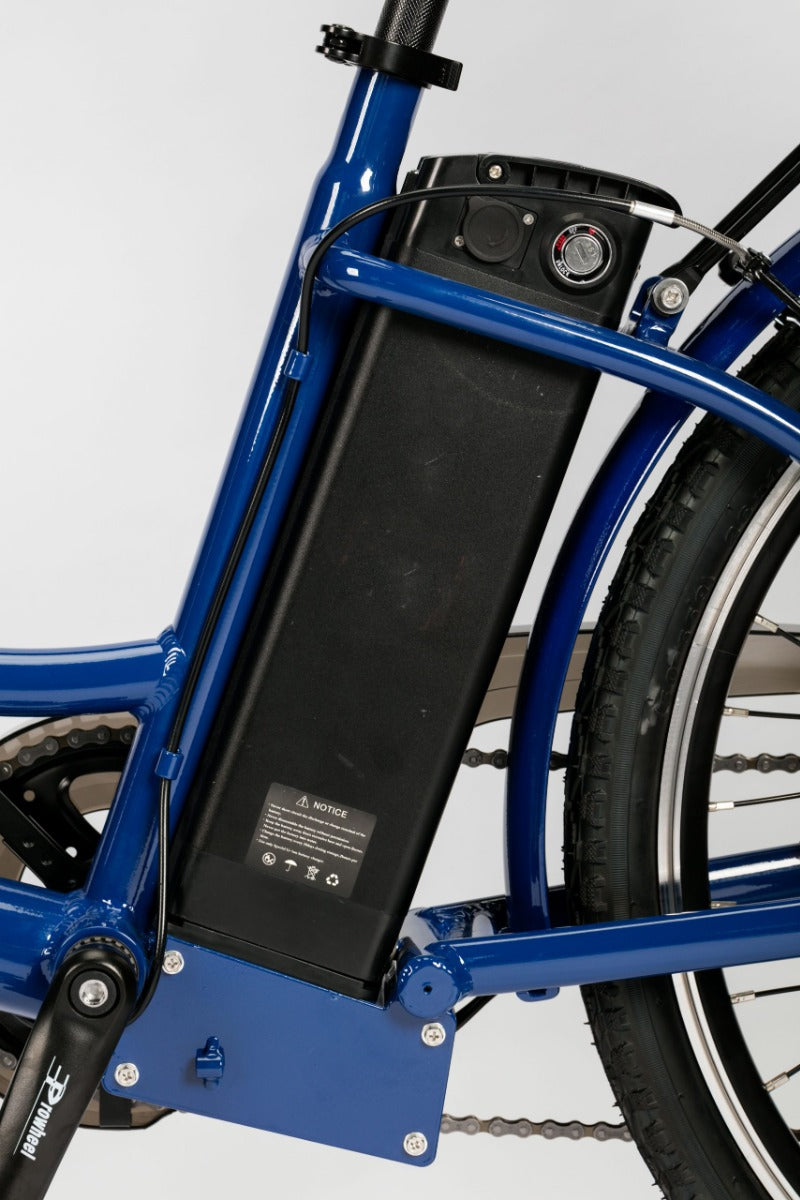 Bicicleta electrica Ztech ZT-13-A RETRO 2.0 autonomie 33 Km viteza maxima 25 km/h putere 250W acumulator 10Ah/36V nu necesita permis-Albastru