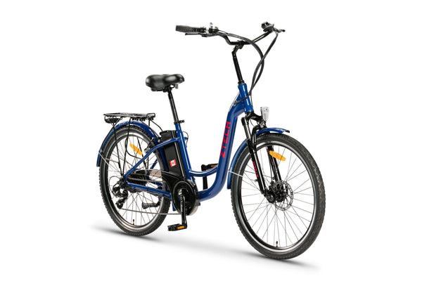 Bicicleta electrica Ztech ZT-13-A RETRO 2.0 autonomie 33 Km viteza maxima 25 km/h putere 250W acumulator 10Ah/36V nu necesita permis-Albastru