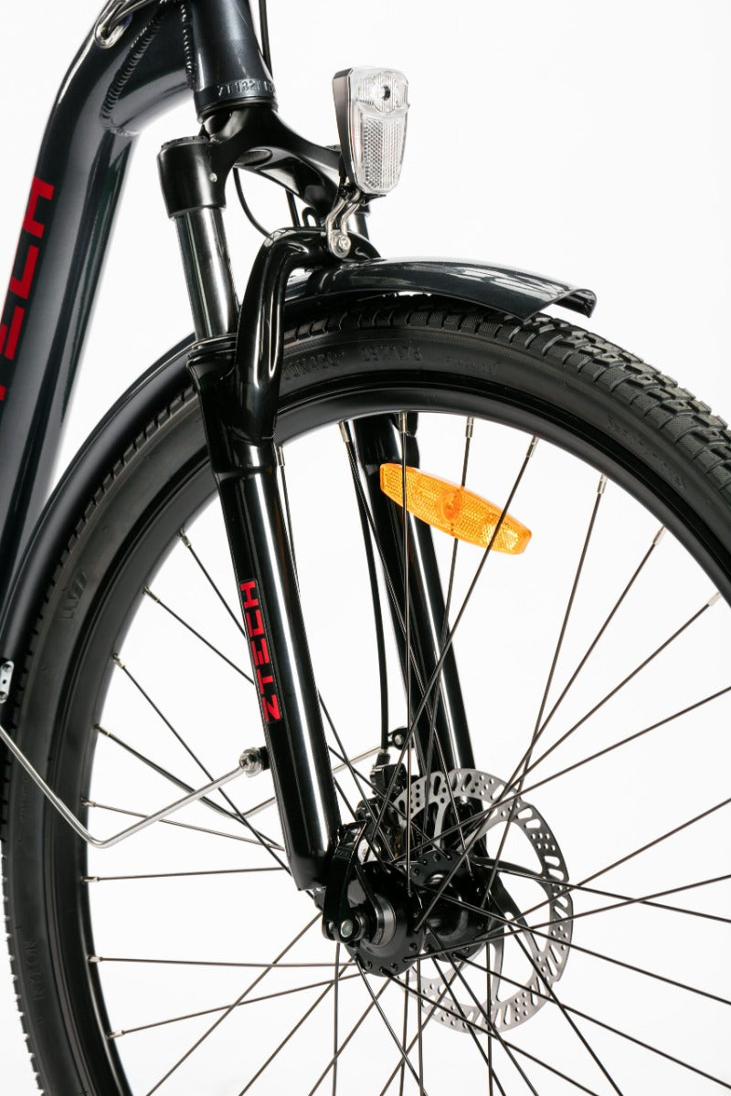 Bicicleta electrica Ztech ZT-13-B RETRO 2.0 autonomie 33 Km viteza maxima 25 km/h putere 250W acumulator 10Ah/36V nu necesita permis-Rosu